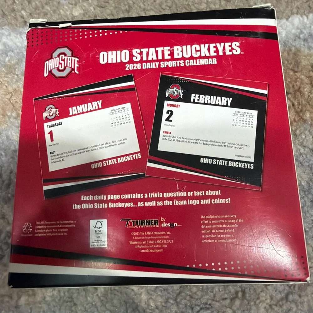 2026 Daily Sports Calendar - Red